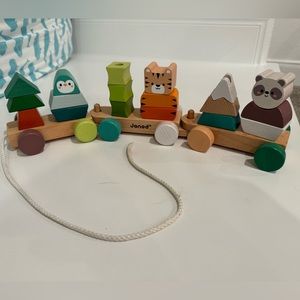 Janod The Animals Cakewalk Wooden Baby Pull Toy